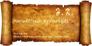 Harsányi Krisztián névjegykártya
